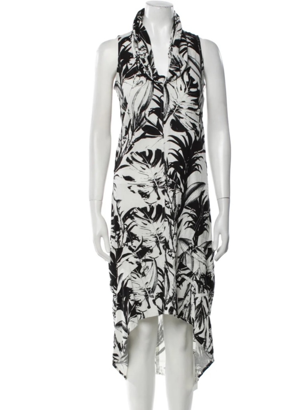 NWT-Cynthia Rowley Black and White High-Low Dress- Size XL